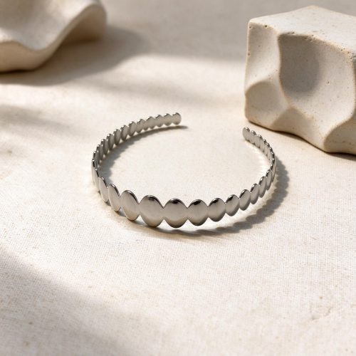 Bracelete Círculos Aço Prata