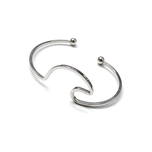 Bracelete Onda Aço Prata