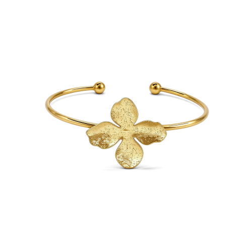 Bracelete Petálas Diamantada Banhado a Ouro 18k