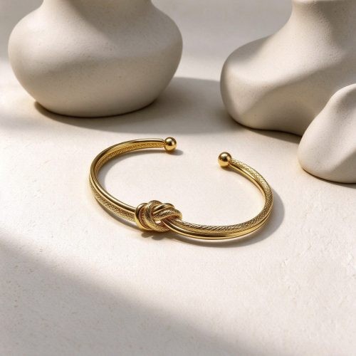 Bracelete Nó Diamantado Banhado a Ouro 18k