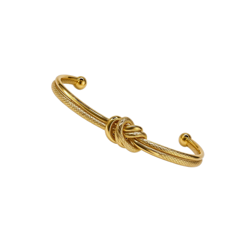 Bracelete Nó Diamantado Banhado a Ouro 18k