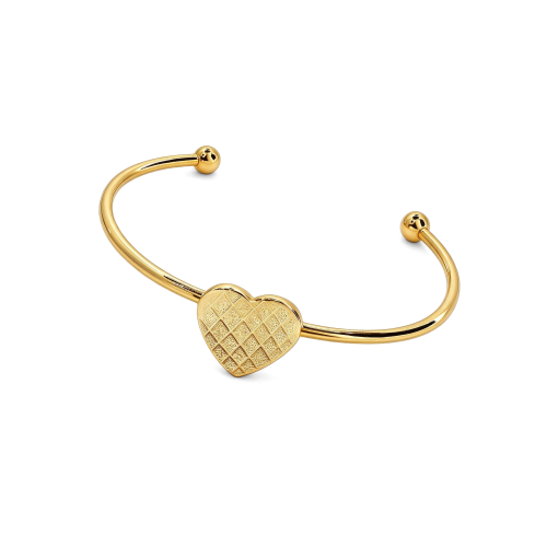 Bracelete Coração Diamantado Banhado a Ouro 18k