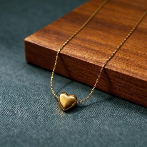 Colar Pingente Mini Coração Banhado a Ouro 24k