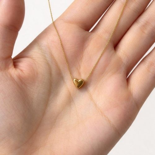 Colar Pingente Mini Coração Banhado a Ouro 24k