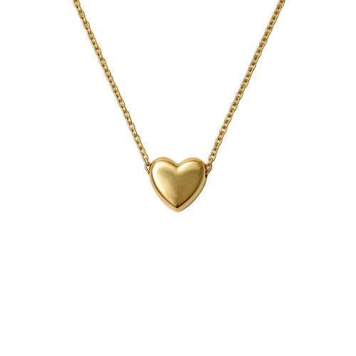 Colar Pingente Mini Coração Banhado a Ouro 24k