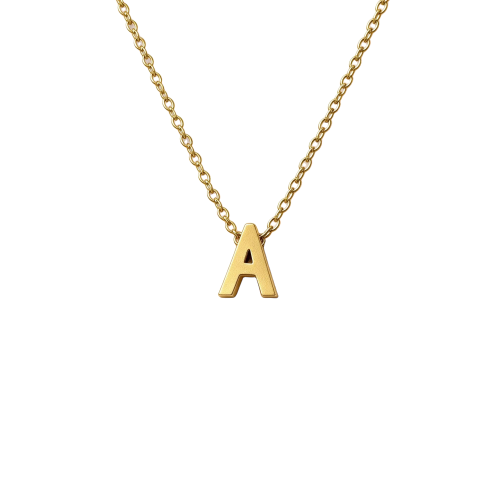 Colar Pingente Letra Banhado a Ouro 24k