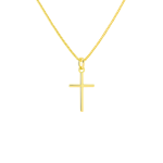 Colar Mini Crucifixo Slim Banhado a Ouro 18k