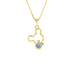 Colar Mickey e Minnie Disney Ponto de Luz Banhado a Ouro 18k
