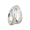 Par de Alianças de Prata 950 Paris 4,5mm com Zircônia