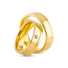 Par de Alianças Banhada Ouro 24k Beloved 6mm com Zircônia