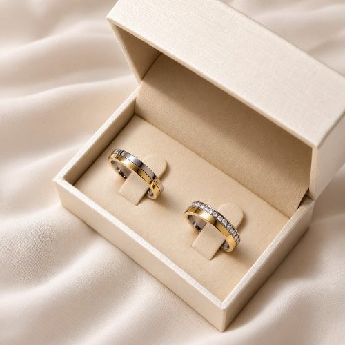 Par de Alianças de Moeda 18k Nápoles Bodas 4,5mm com Zircônia
