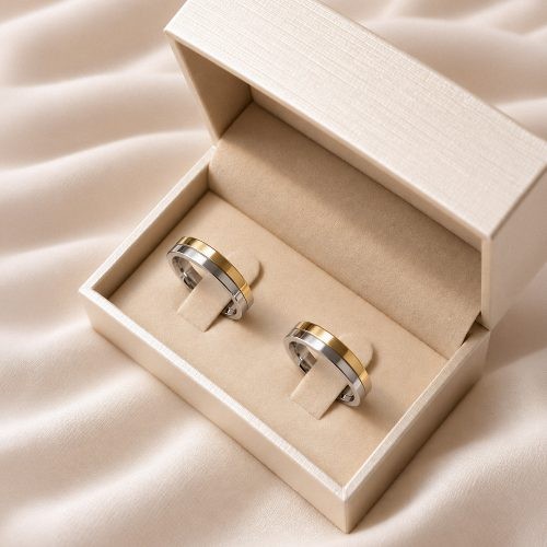 Par de Alianças de Moeda 18k Reta Bodas 4,5mm