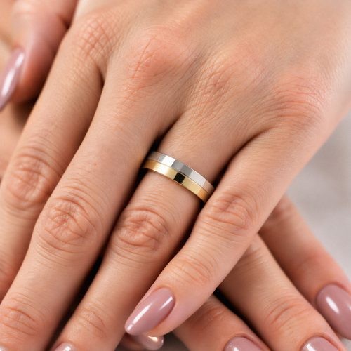 Par de Alianças de Moeda 18k Reta Bodas 4,5mm