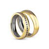 Par de Alianças de Moeda 18k Curves 6mm com Zircônia