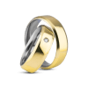 Par de Alianças de Moeda 18k Chanfrada 6mm com Zircônia