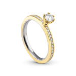 Solitário de Moeda 18k Cravejado 2mm com Zircônia
