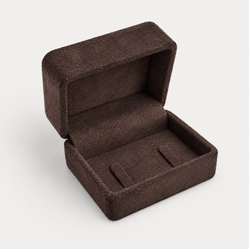 Caixinha Porta Aliança Suede Marrom