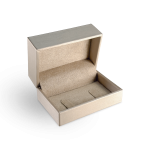 Caixinha Porta Aliança Courino Acolchoada Champagne