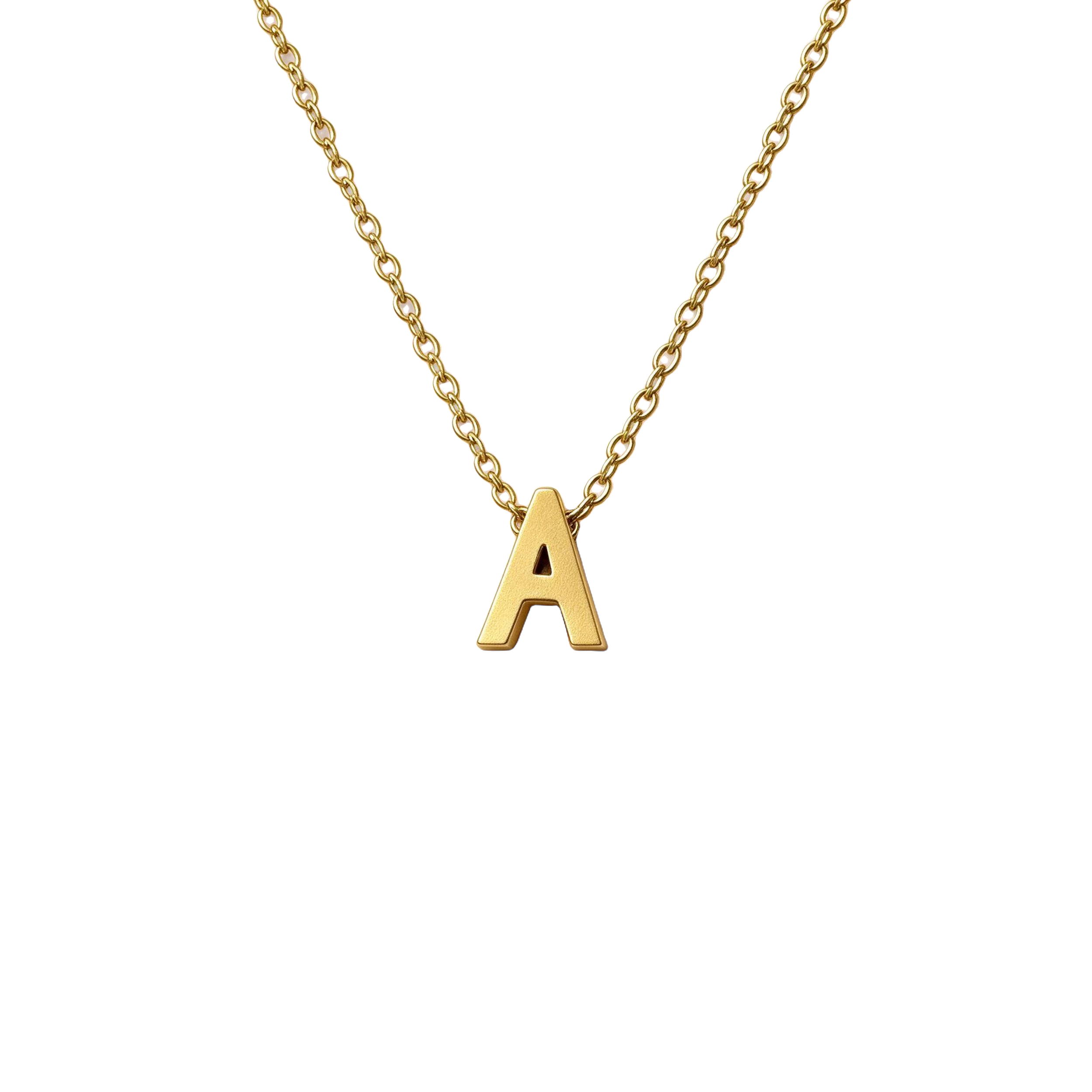 Colar Pingente Letra Banhado a Ouro 24k