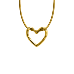 Colar Pingente Coração Trançado Banhado a Ouro 24k