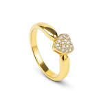 Solitário Banhado Ouro 18k Cuore Cravejado 3mm