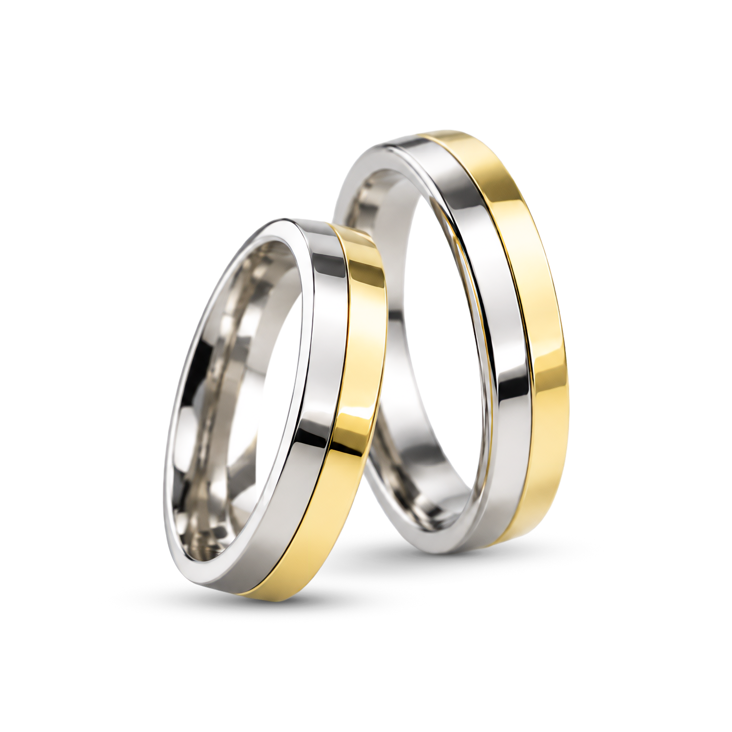 Par de Alianças de Moeda 18k Reta Bodas 4,5mm